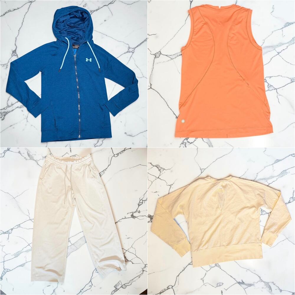 Lot of 4 Athleta Under Armour Activewear Bundle Size XS Jacket Pants Tops